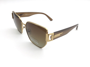 Солнцезащитные очки FURLUX (FURLUX, 546, Ободковая, Металл, Золотой, KНР, Солнцезащитная, Квадратная, 59-16-147, Металлические э)