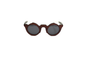Солнцезащитные очки BREVNO (BREVNO, PON, Ободковая, Дерево, Бордовый, Россия, Polarized, Круглая, Женщин, Фирменный футляр и сал)