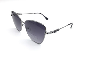 Солнцезащитные очки FURLUX (FURLUX, 542, Ободковая, Металл, Серебряный, Италия, Солнцезащитная, Кошка, 55-18-145, Женщин, Металл)