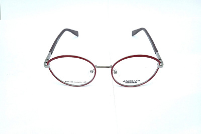 Оправы AMSHAR (AMSHAR, 8485, Ободковая, Овальная, 51-19-140, Металл, Бордовый, КНР, Женщин, Силиконовые регулируемы)