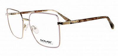 Оправы Sover (Sover, 7054, Ободковая, Квадратная, 55-17-142, Металл, Пудровый, Италия, Женщин, Цветные элементы, Ф)