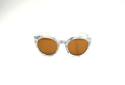 Солнцезащитные очки BREVNO (BREVNO, MIDORI , Ободковая, Пластик, Белый, Россия, Polarized, Круглая, Унисекс, Фирменный футляр и )