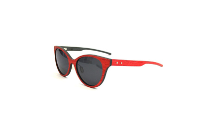 Солнцезащитные очки BREVNO (BREVNO, FACE 4, Ободковая, Дерево, Красный, Россия, Polarized, Кошка, 55-17-145, Женщин, Фирменный ф)