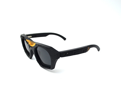 Солнцезащитные очки BREVNO (BREVNO, PHOENIX, Ободковая, Дерево, Черный, Россия, Polarized, Геометрическая, 43-19-143, Унисекс, М)