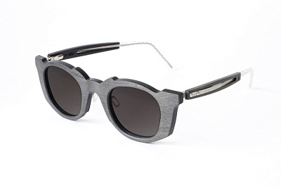 Солнцезащитные очки BREVNO (BREVNO, NIP, Ободковая, Дерево, Серый, Россия, Polarized, Геометрическая, 47-24-141, Женщин, Металли)